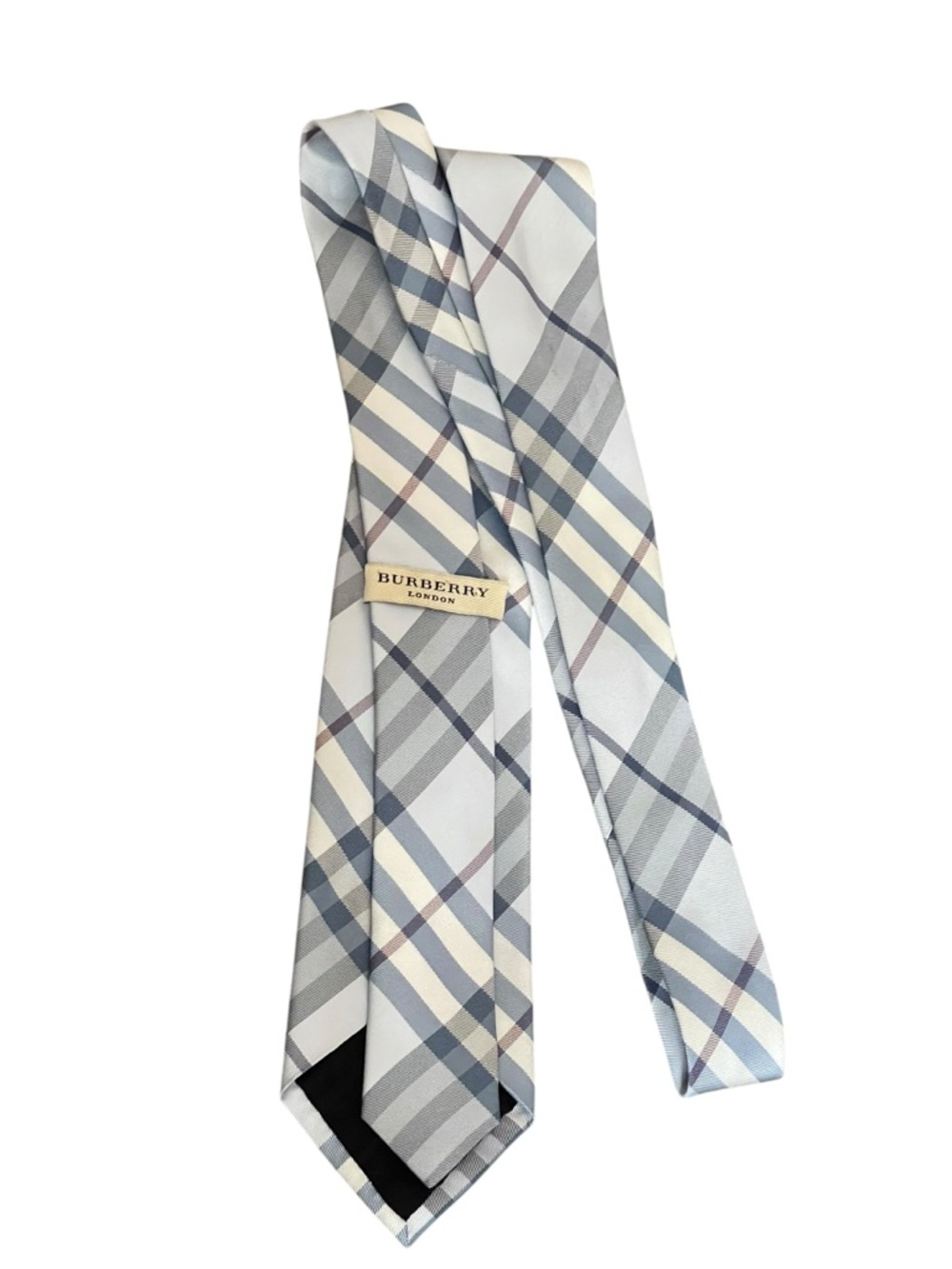 BURBERRY LONDON Men's Tie
-Grey/Purple/Maroon - Plaid Silk
Woven Tie - Picture 2 of 8